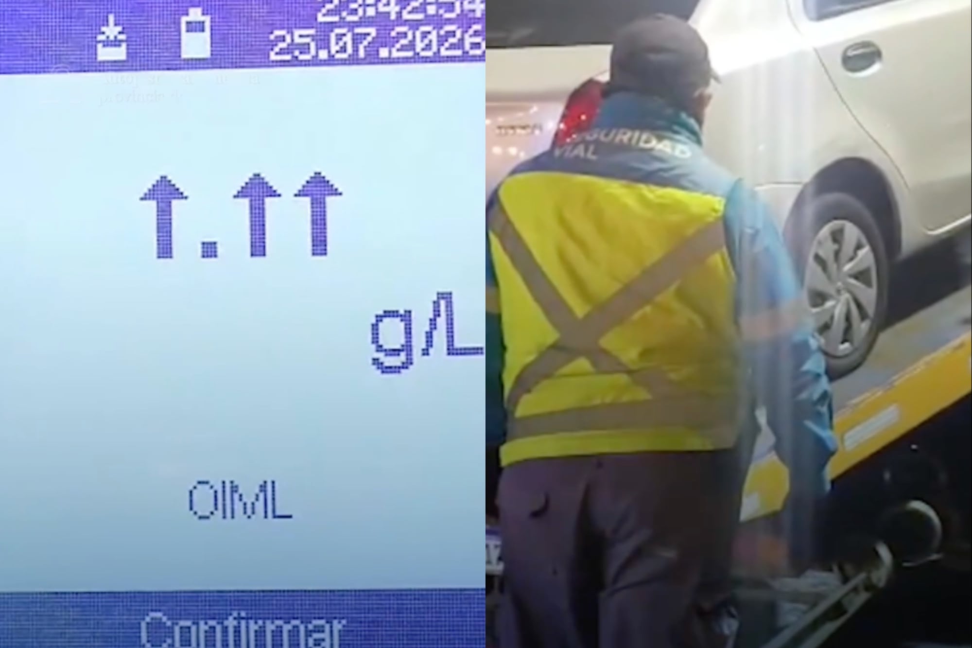 A un conductor le hicieron un test de alcoholemia y superó el máximo de medición posible