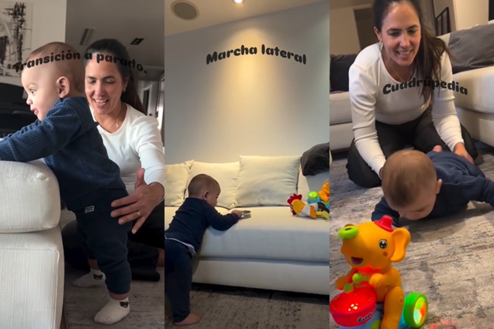 Con 11 meses, Isidro, el hijo de Rocío Marengo, comenzó a ponerse de pie (Foto: Instagram @veroairakine)