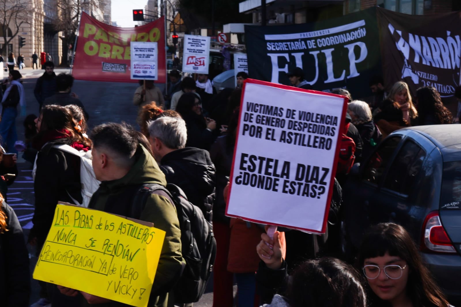 La protesta del miércoles pasado, frente al Ministerio de Mujeres y Diversidad bonaerense