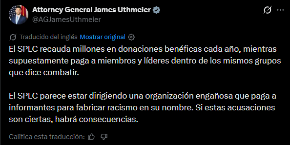 El mensaje de James Uthmeier sobre el caso en sus redes sociales