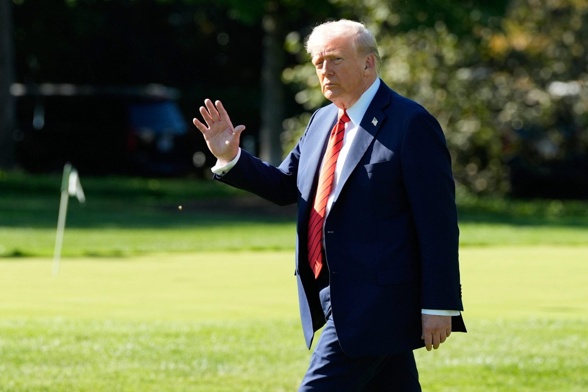 Donald Trump en los jardines de la Casa Blanca, esta semana
