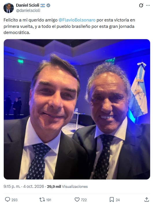 El tuit de Scioli