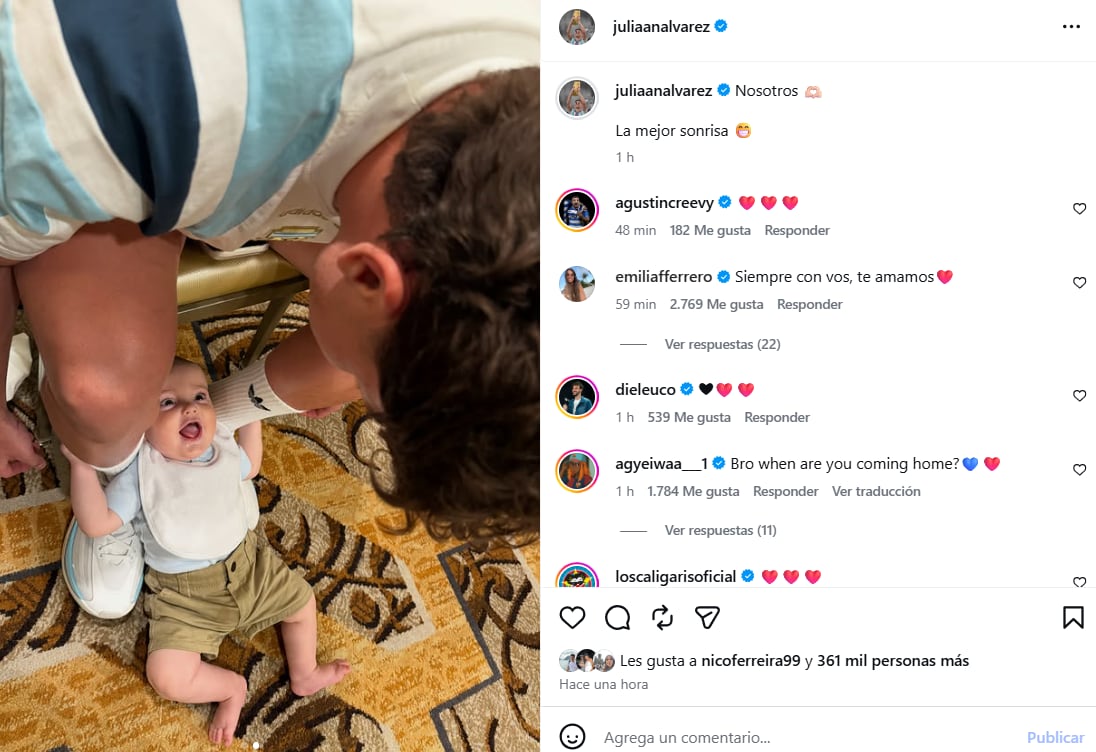 El tierno posteo que Julián le dedicó a su familia