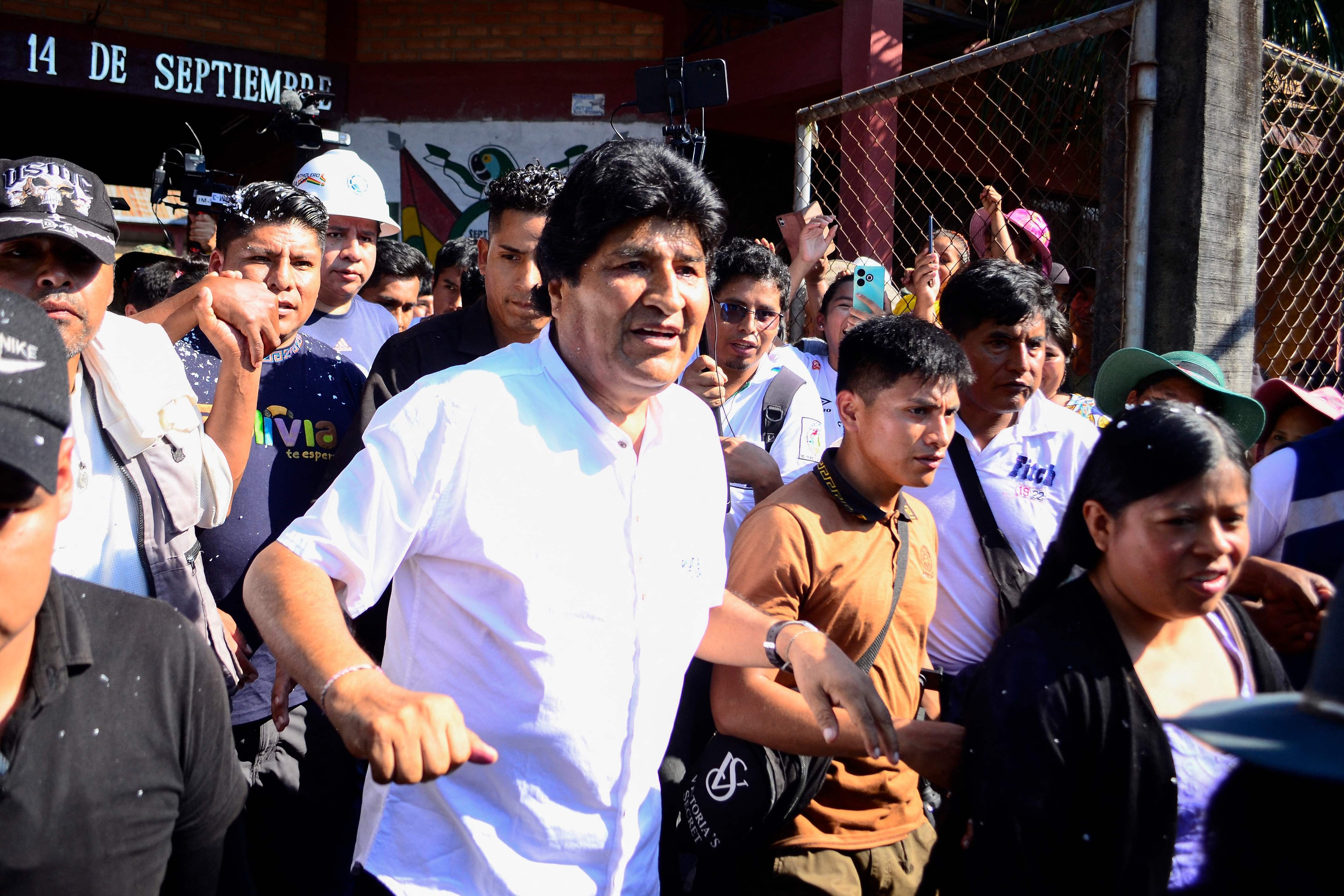 Evo Morales después de votar