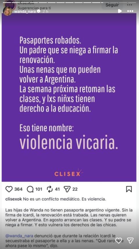 El sugestivo posteo de Wanda Nara contra Mauro Icardi