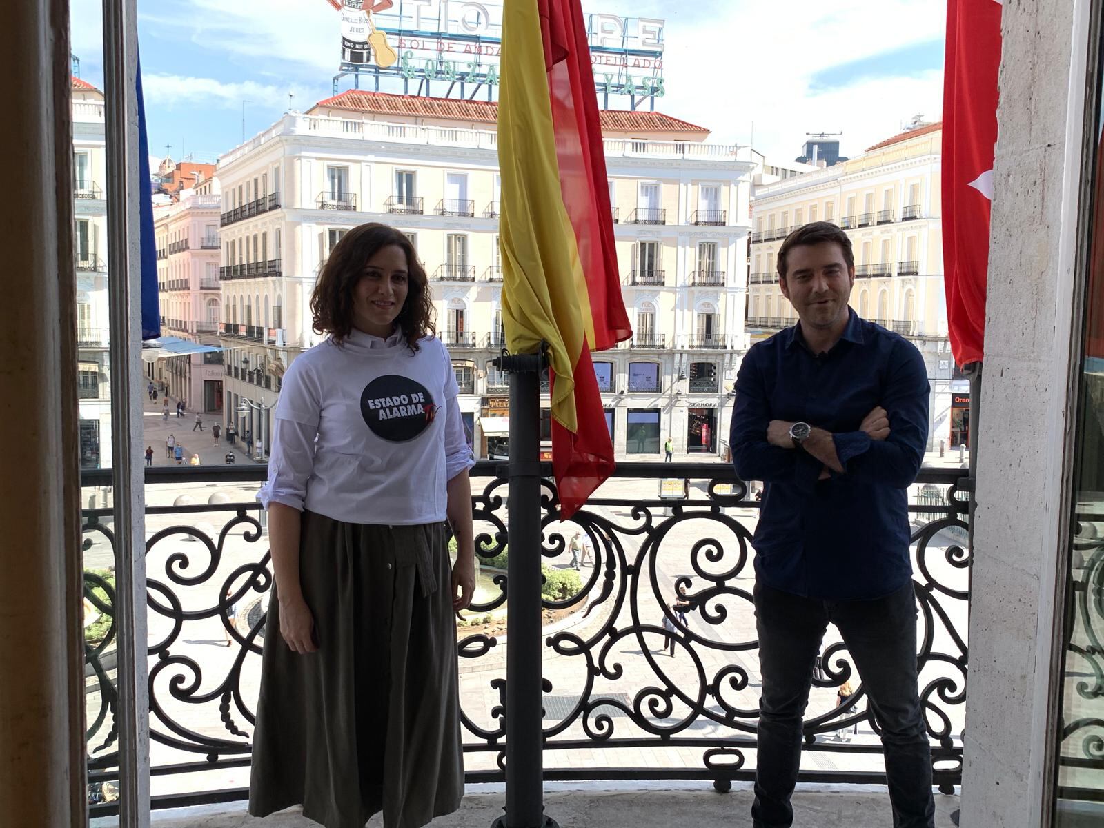 Javier Negre, con Isabel Díaz Ayuso, presidenta de la Comunidad de Madrid