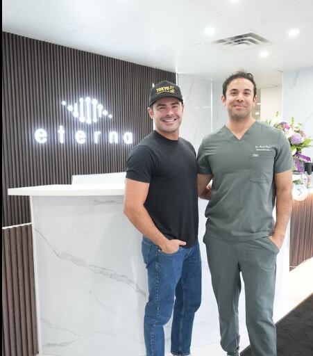 Personalidades como Zac Efron han visitado la clínica Eterna Health en México (Instagram/@dr.akhan)