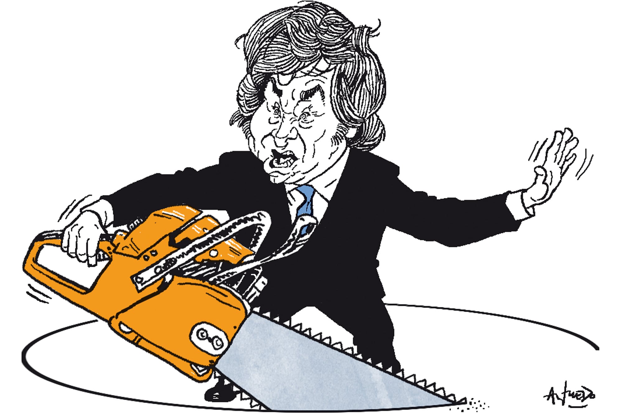 Javier Milei y su afamada motosierra