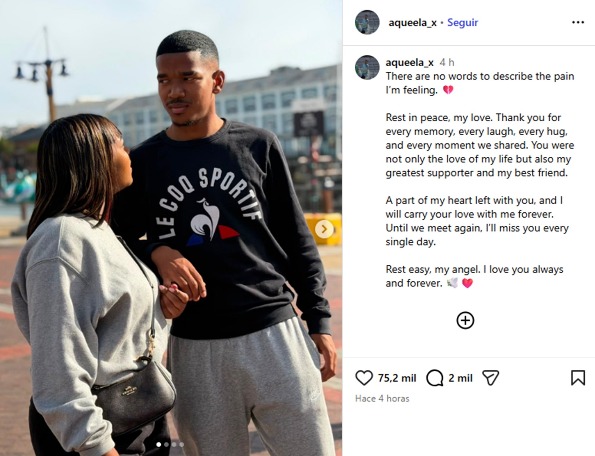 El sentido mensaje de Aqueelah Chloe Adendorf para Jayden Adams