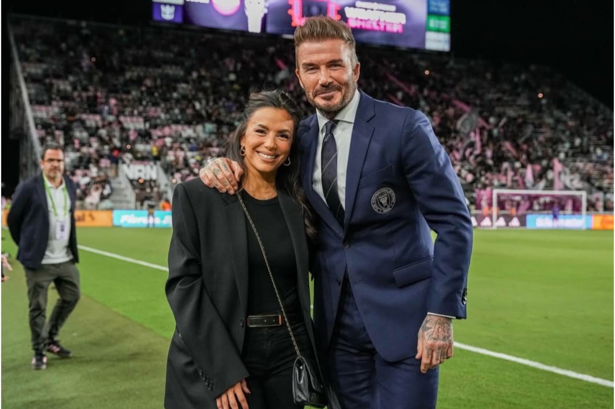 Beckham invitó a la actriz al partido (Foto: @davudbeckham)