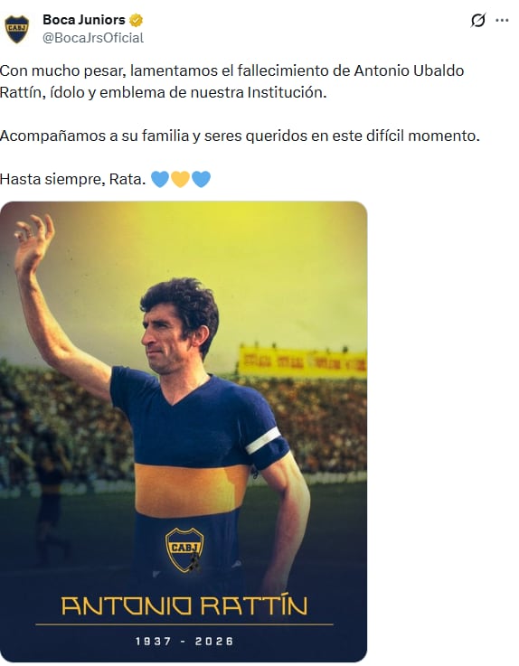 La despedida de Boca a Rattín