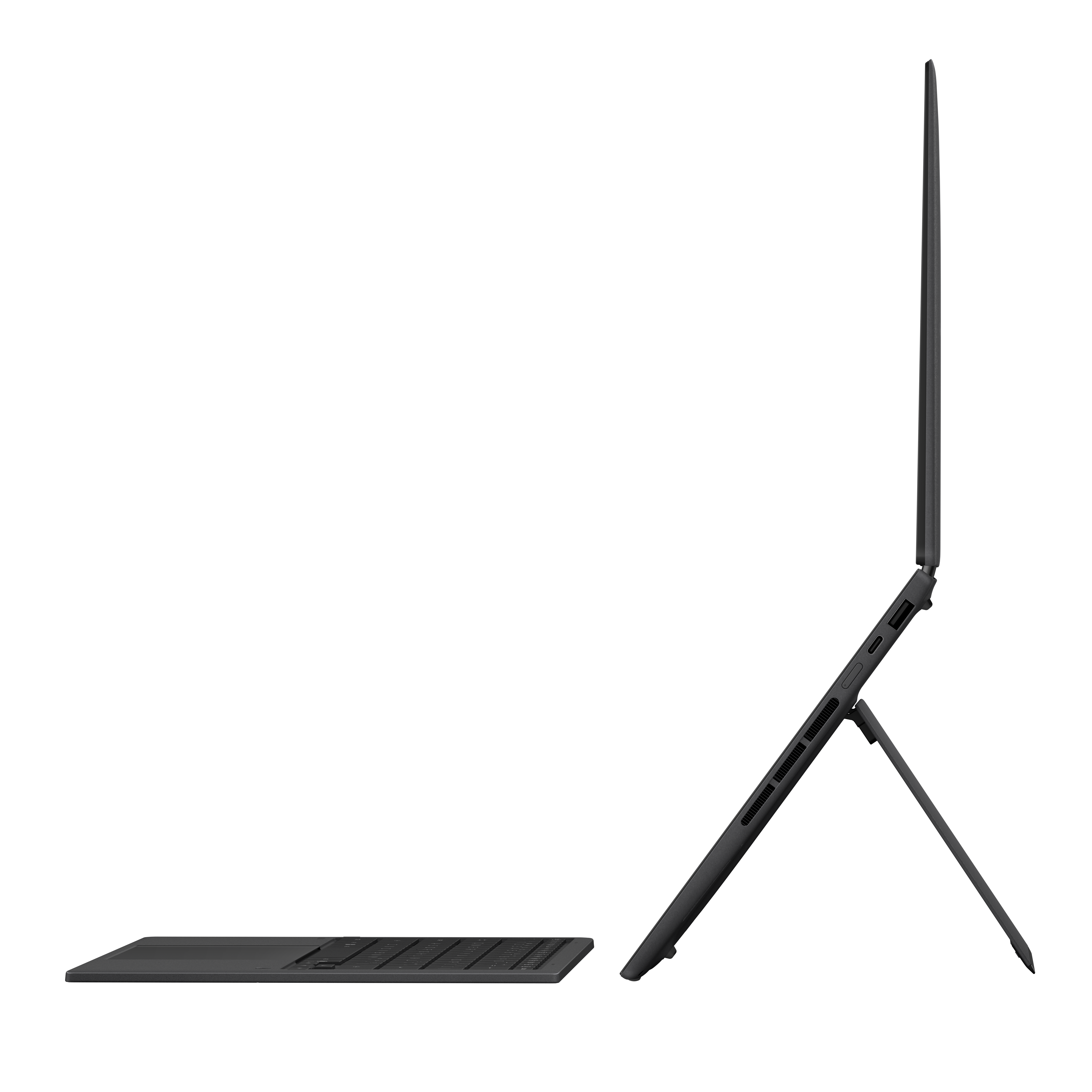 La Asus Zenbook Duo 2026 tiene un teclado Bluetooth desmontable y un pie que permite poner ambas pantallas casi verticales
