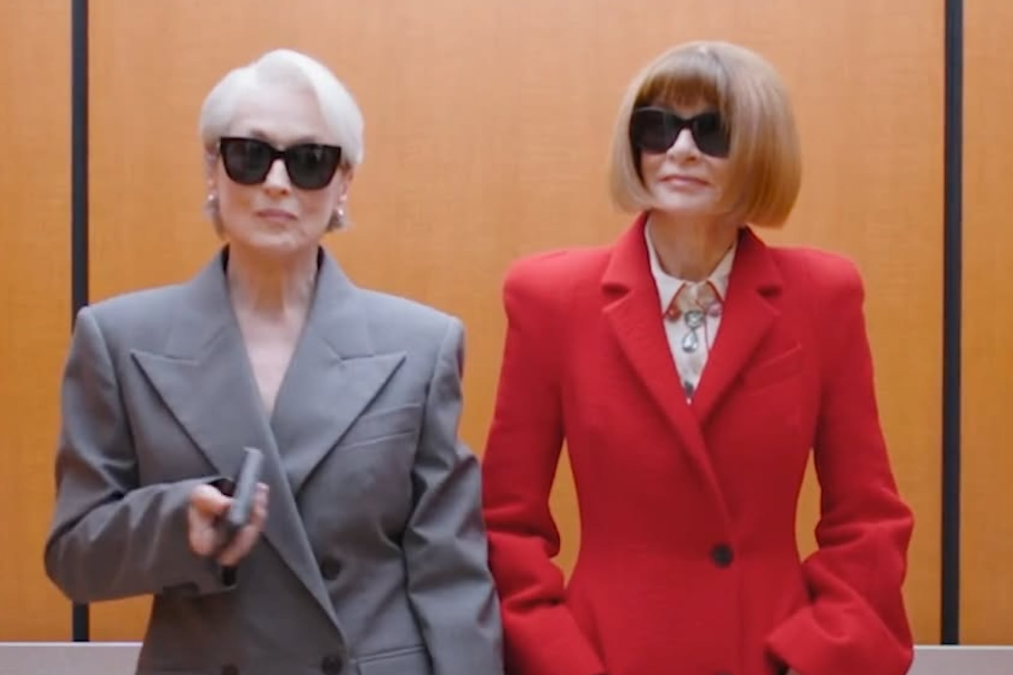El encuentro más icónico: Miranda Priestly y Anna Wintour juntas en un ascensor
