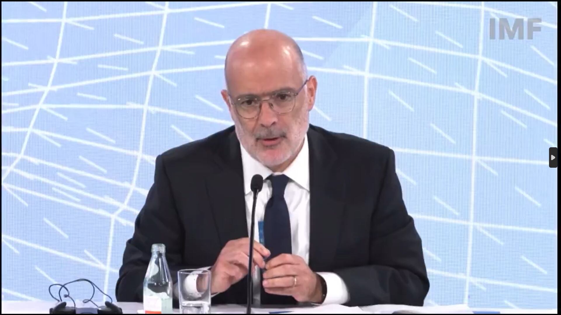 La conferencia de prensa del director para el Hemisferio Occidental del FMI Rodrigo Valdés, hoy en Washington.
