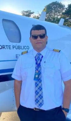 El piloto del avión, Nelio Pessanha