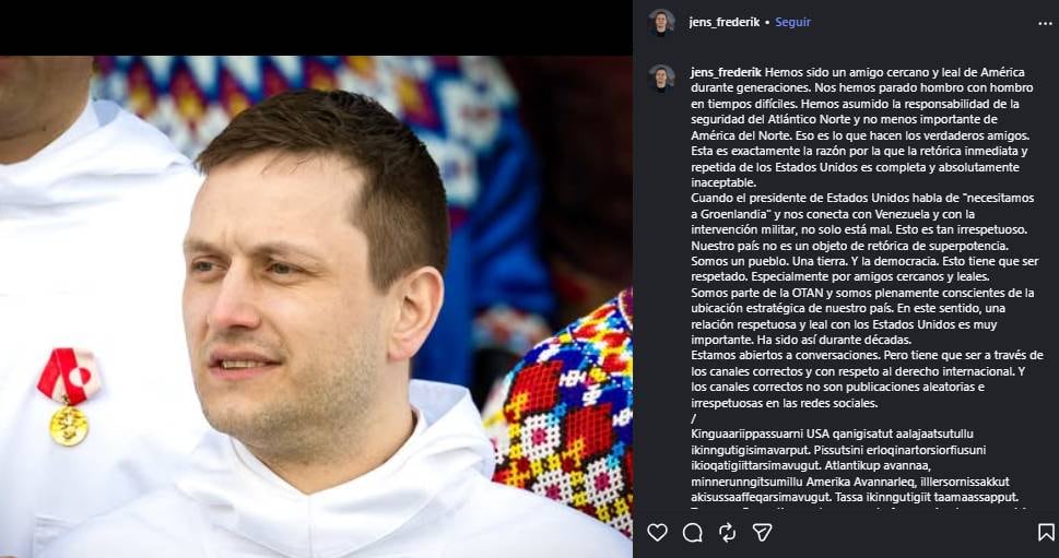 Tras los dichos de Trump sobre la intención de apoderarse de Groenlandia, el presidente local le respondió: “Es nuestro hogar y nuestro territorio”.