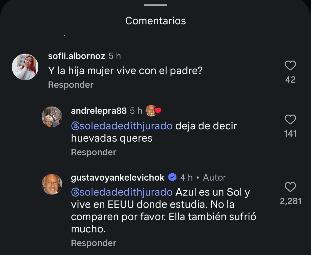 La respuesta de Gustavo Yankelevich a una usuaria que preguntaba por la vida de su nieta más pequeña