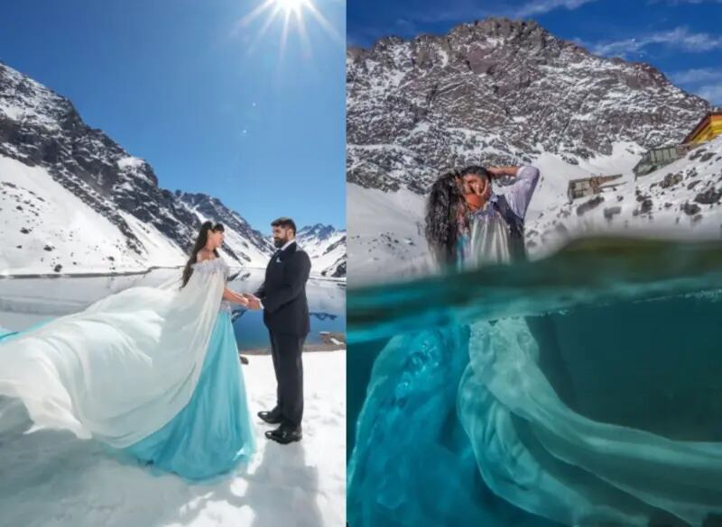 Bárbara y Jorge se casaron en la laguna en la que ella entrena y donde él le propuso matrimonio