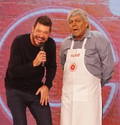 Iván Ramírez, en la piel de Hugo Moyano junto a Marcelo Tinelli