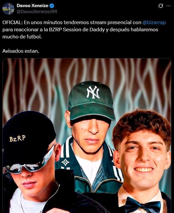 Davoo Xeneize y Bizarrap compartieron un stream