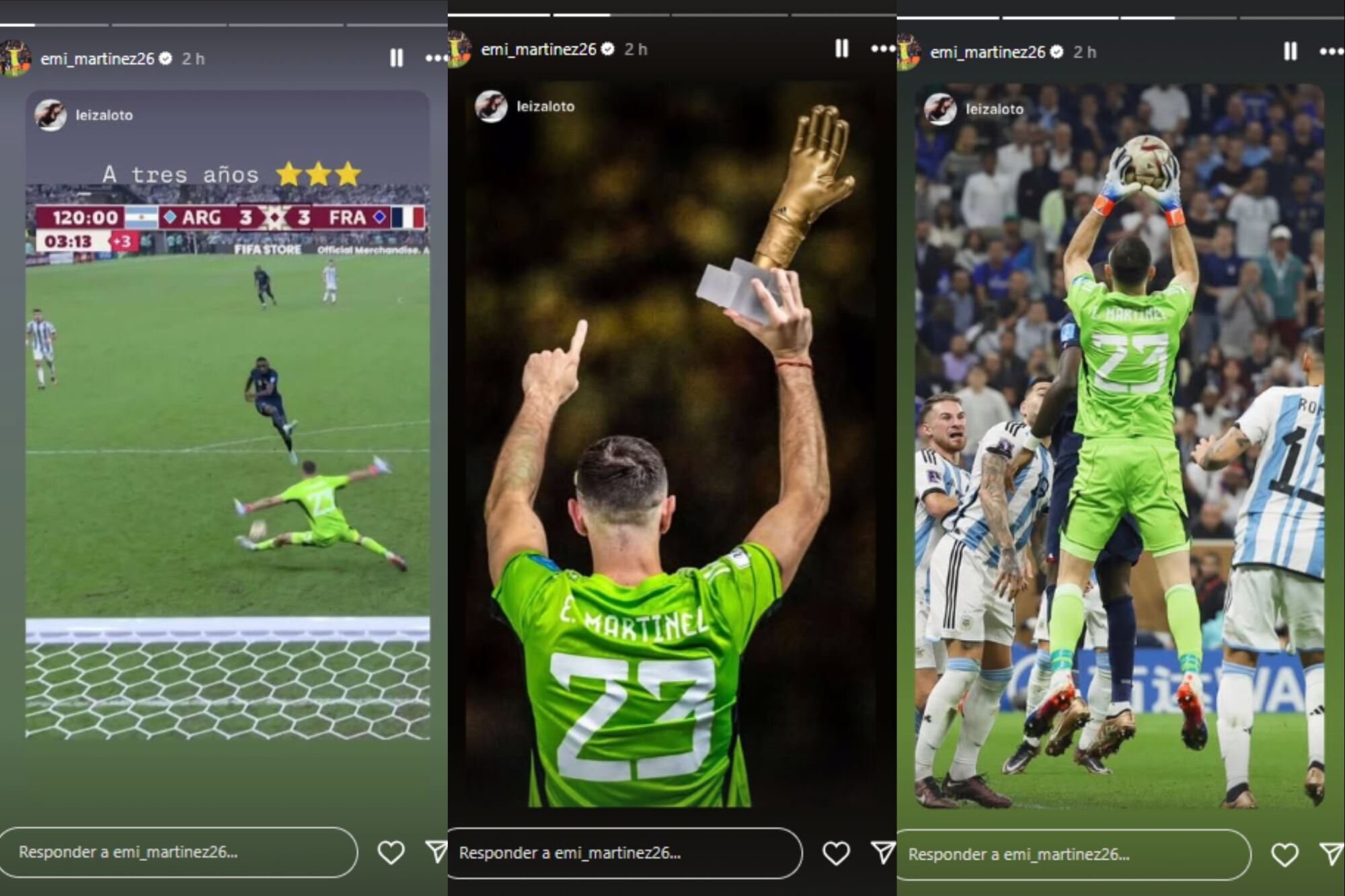 Dibu Martínez celebró el aniversario del Mundial (Foto: Instagram)