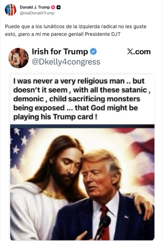 La imagen que compartió Trump en Truth Social