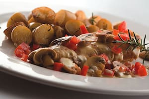 Pollo con champiñones y limón
