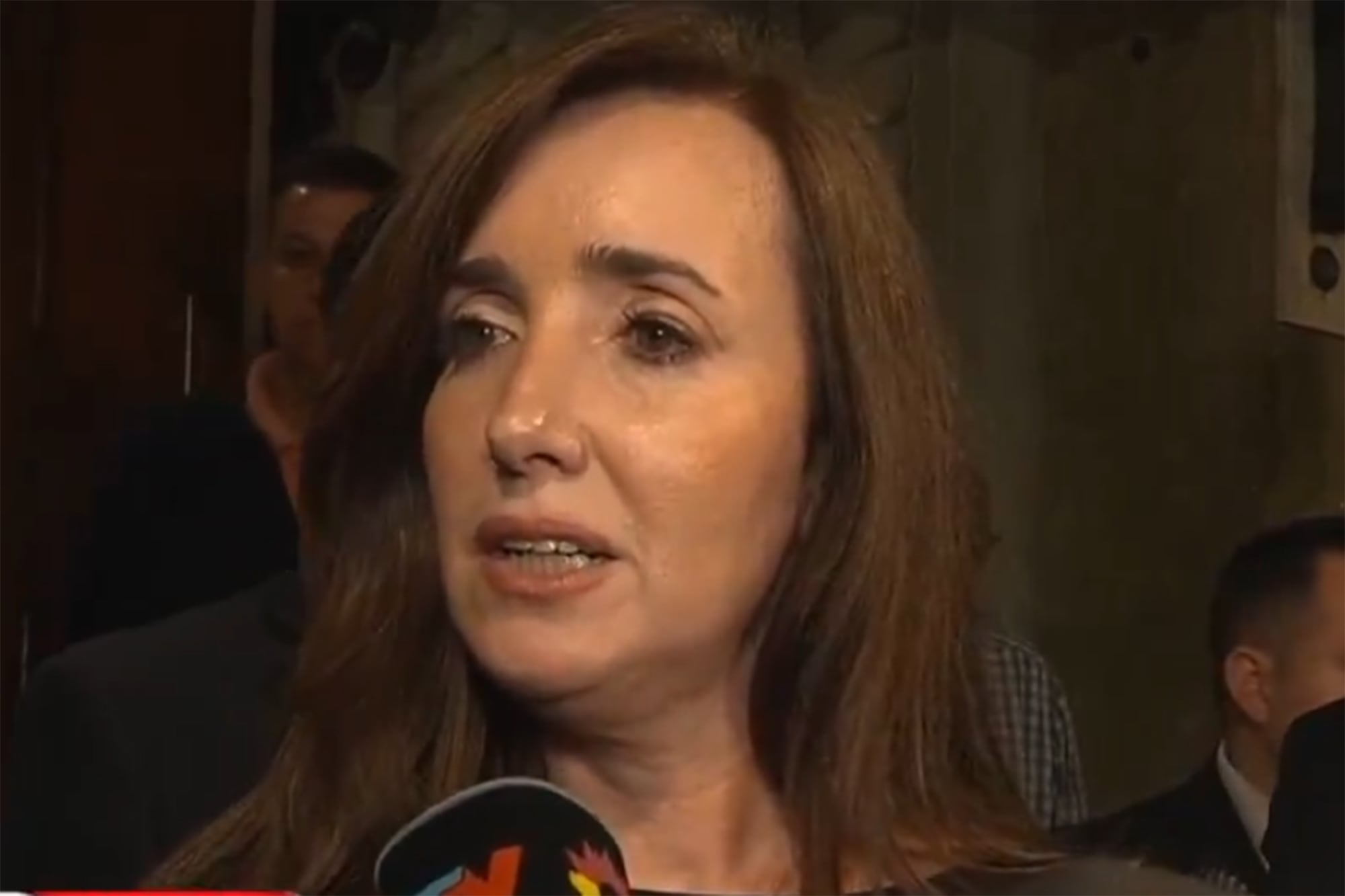 Victoria Villarruel habló a las afueras de la Basílica María Auxiliadora y San Carlos en Almagro