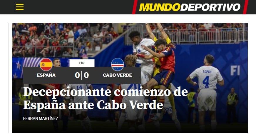 "Un desastre para empezar": en España castigaron a su selección por el empate con Cabo Verde