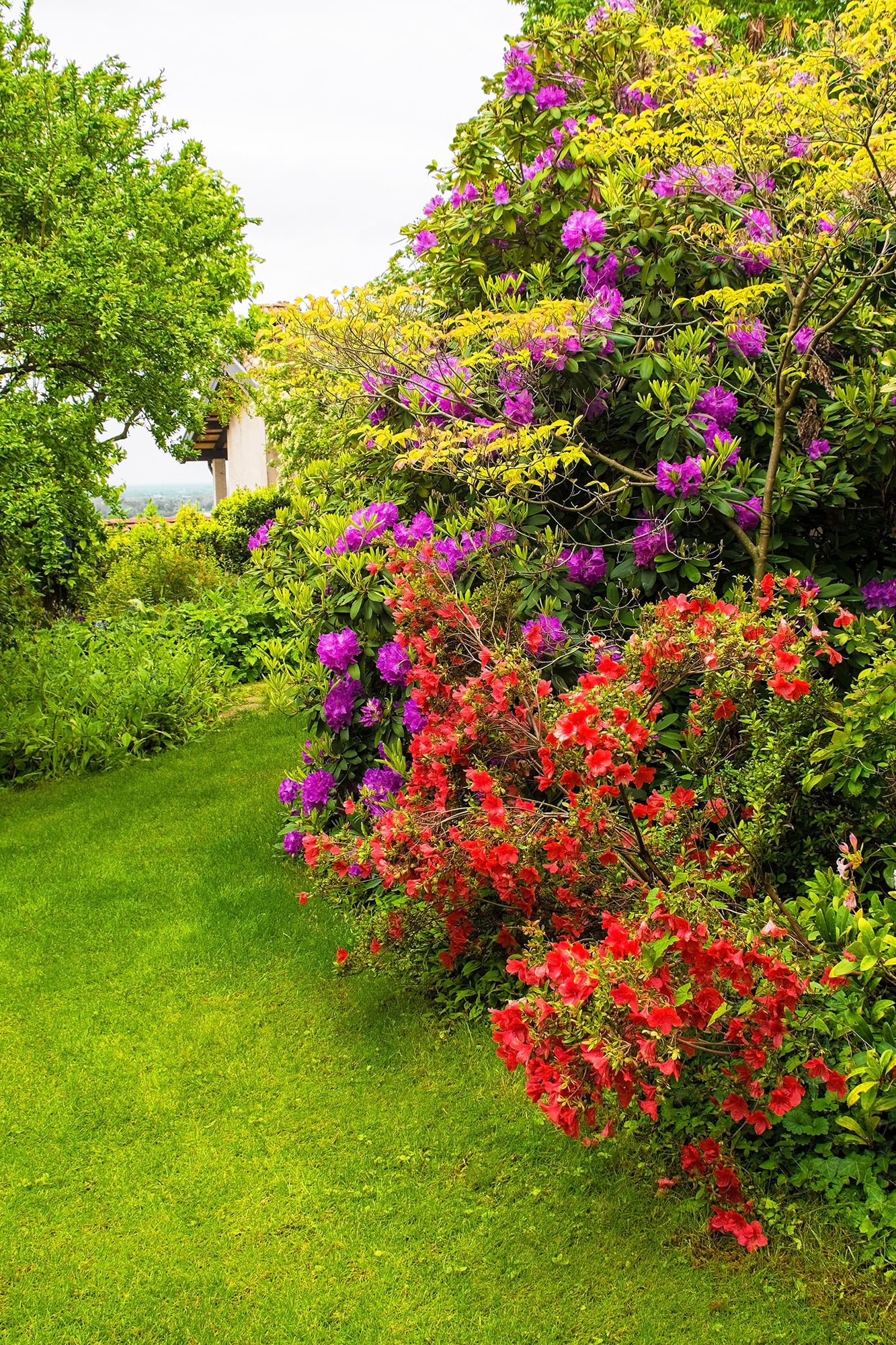 Jardín del norte de Italia en primavera