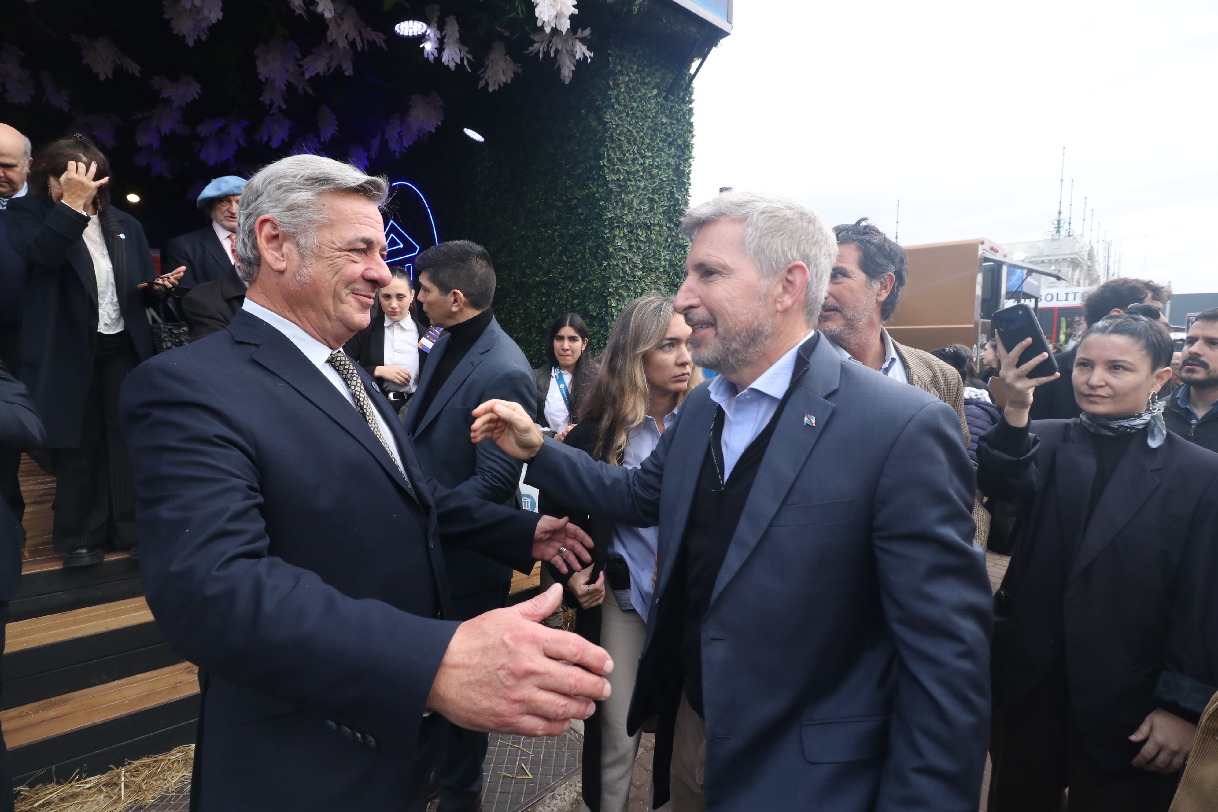Nicolás Pino, presidente de la SRA y Rogelio Frigerio, gobernador de Entre Ríos