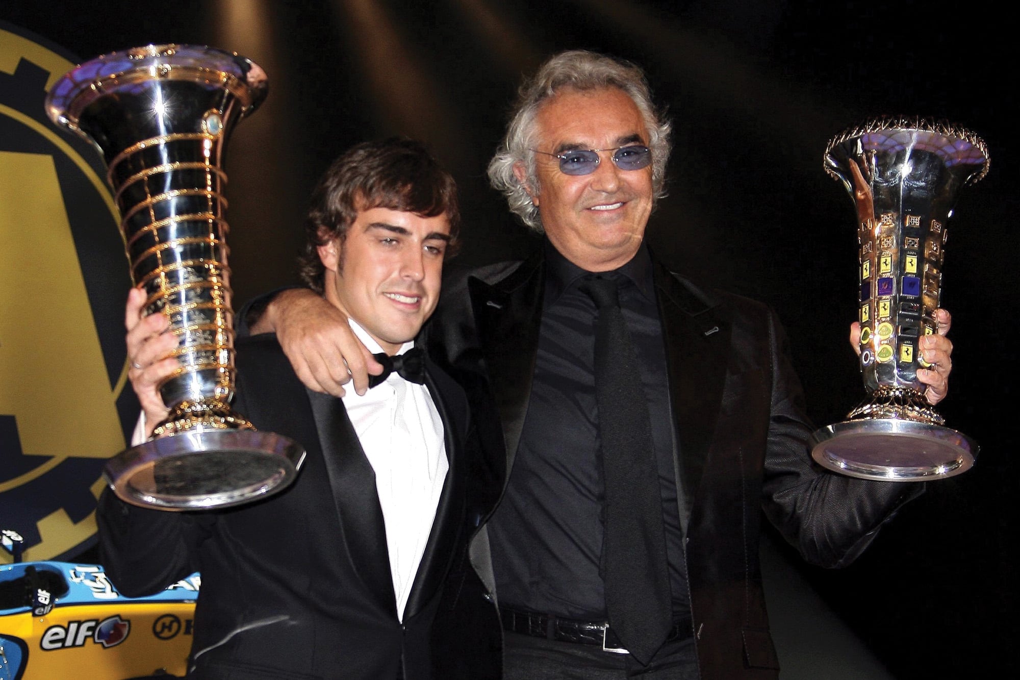 Con Fernando Alonso en 2006, festejando el campeonato del español