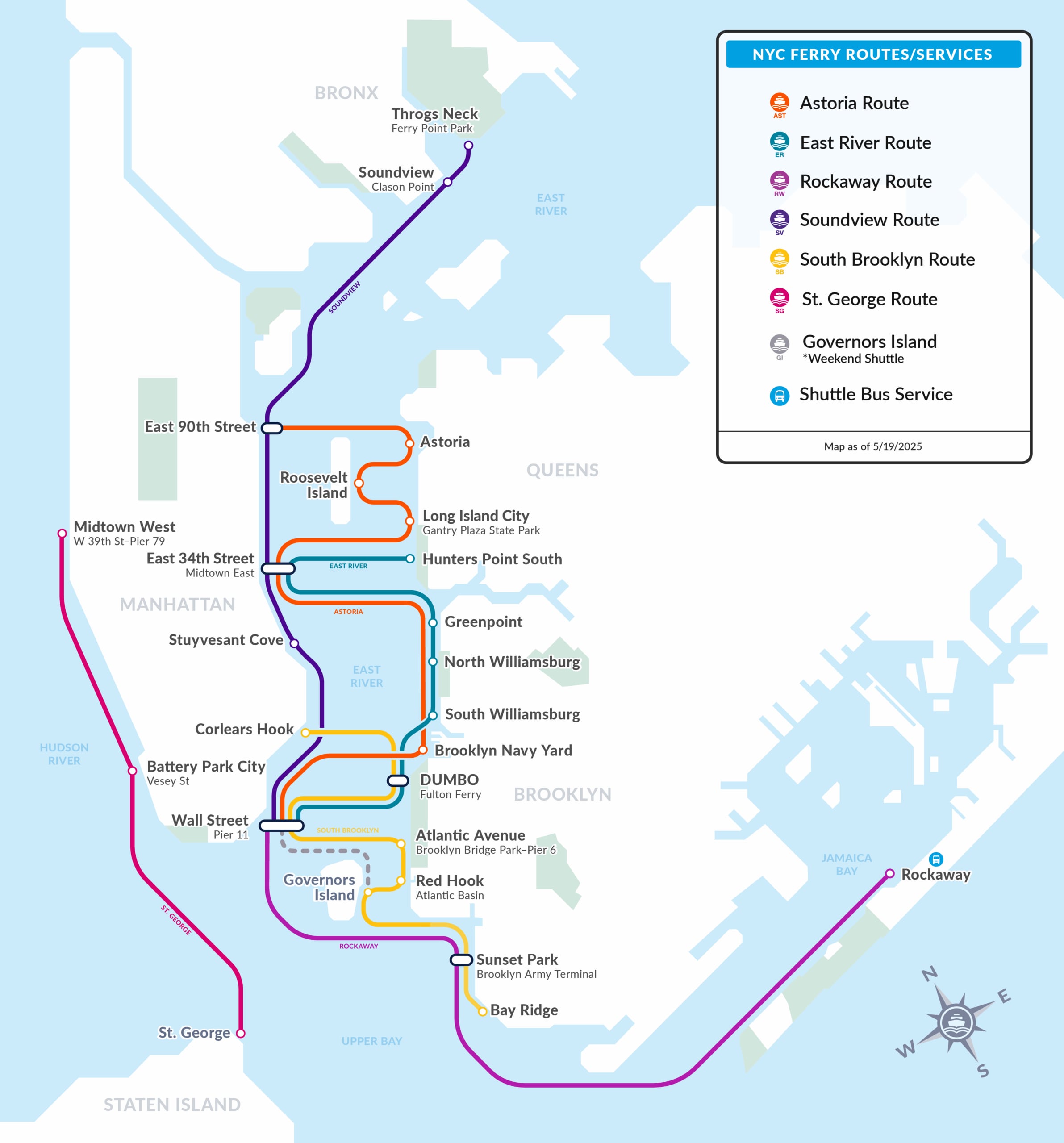 El NYC Ferry permite recorrer los cinco estados de Nueva York