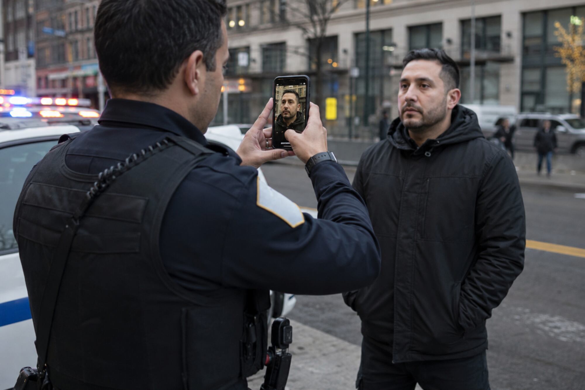 La herramienta permite tomar una foto del rostro durante una intervención y compararla con registros oficiales