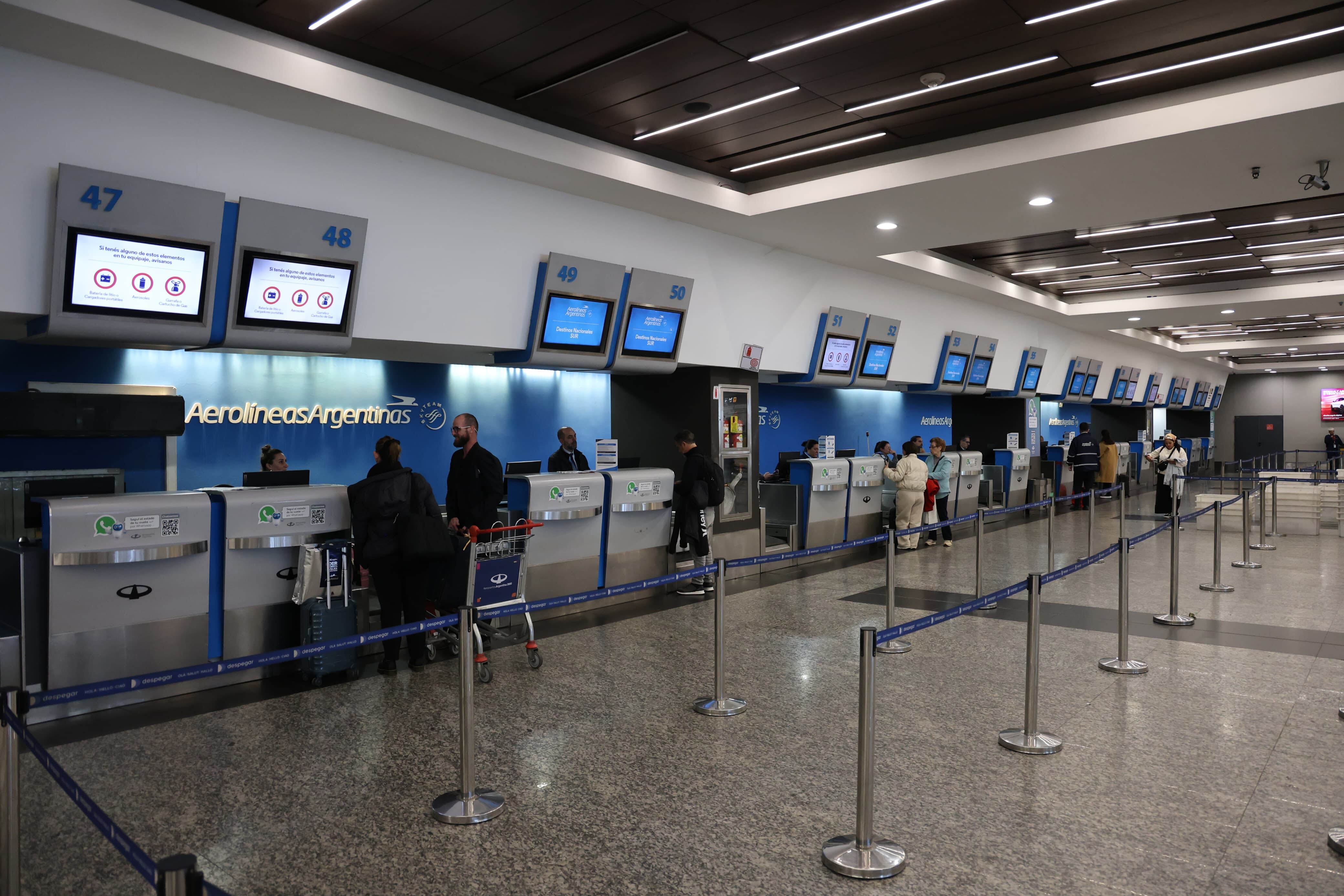 Imagen de Aeroparque antes del paro de las 18,00 hs.