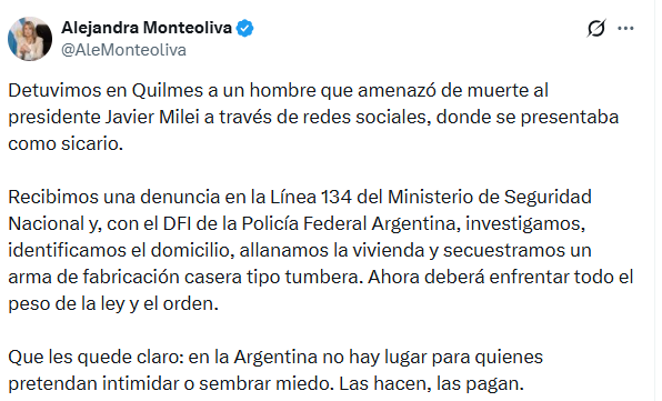 El mensaje de Monteoliva