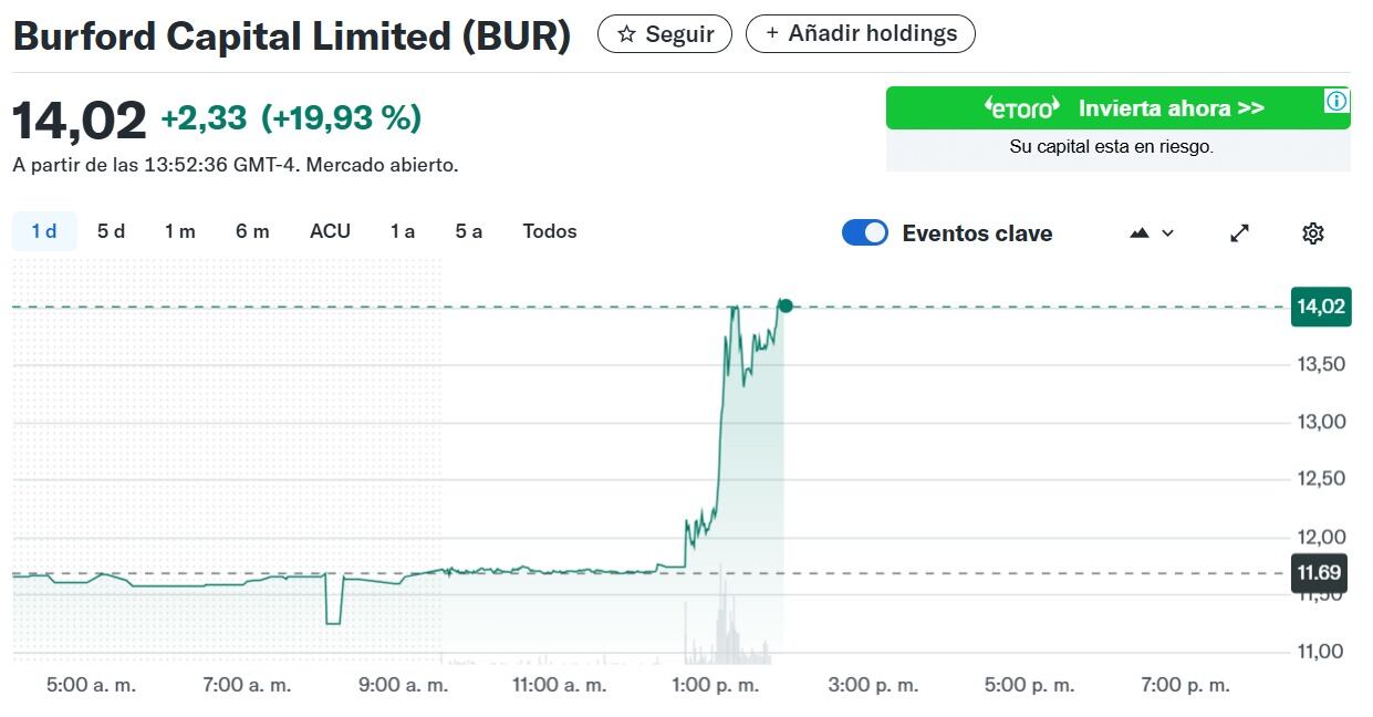La acción de Burford Capital Limited (BUR)