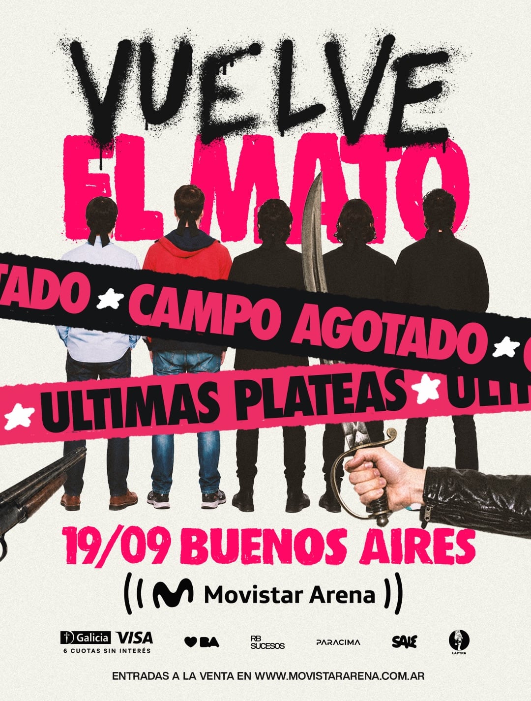 Últimas entradas para el show de Él mató a un policía motorizado