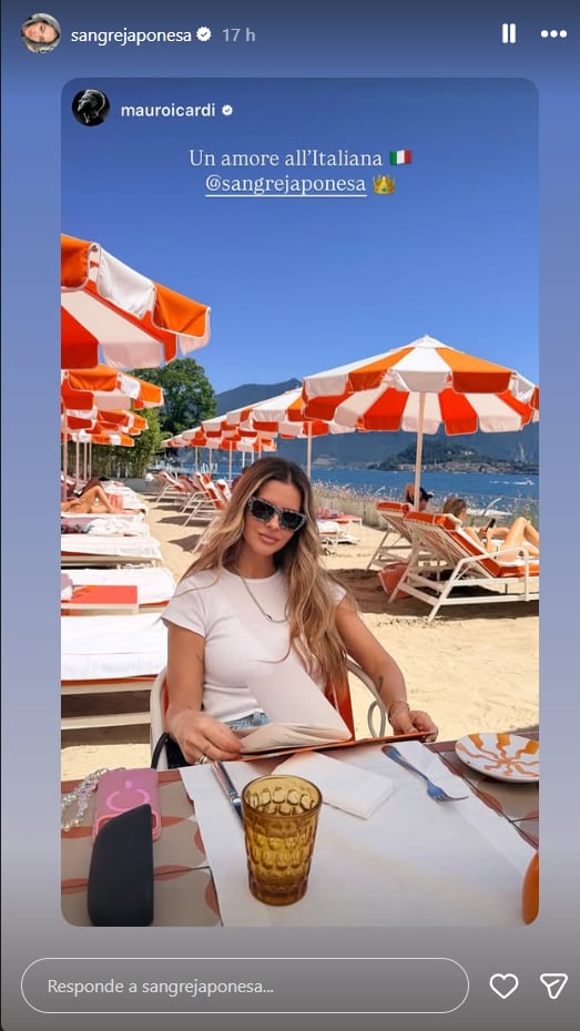 La China Suárez y el día romántico junto a Icardi en Italia (Foto: Captura Instagram/@sangrejaponesa)