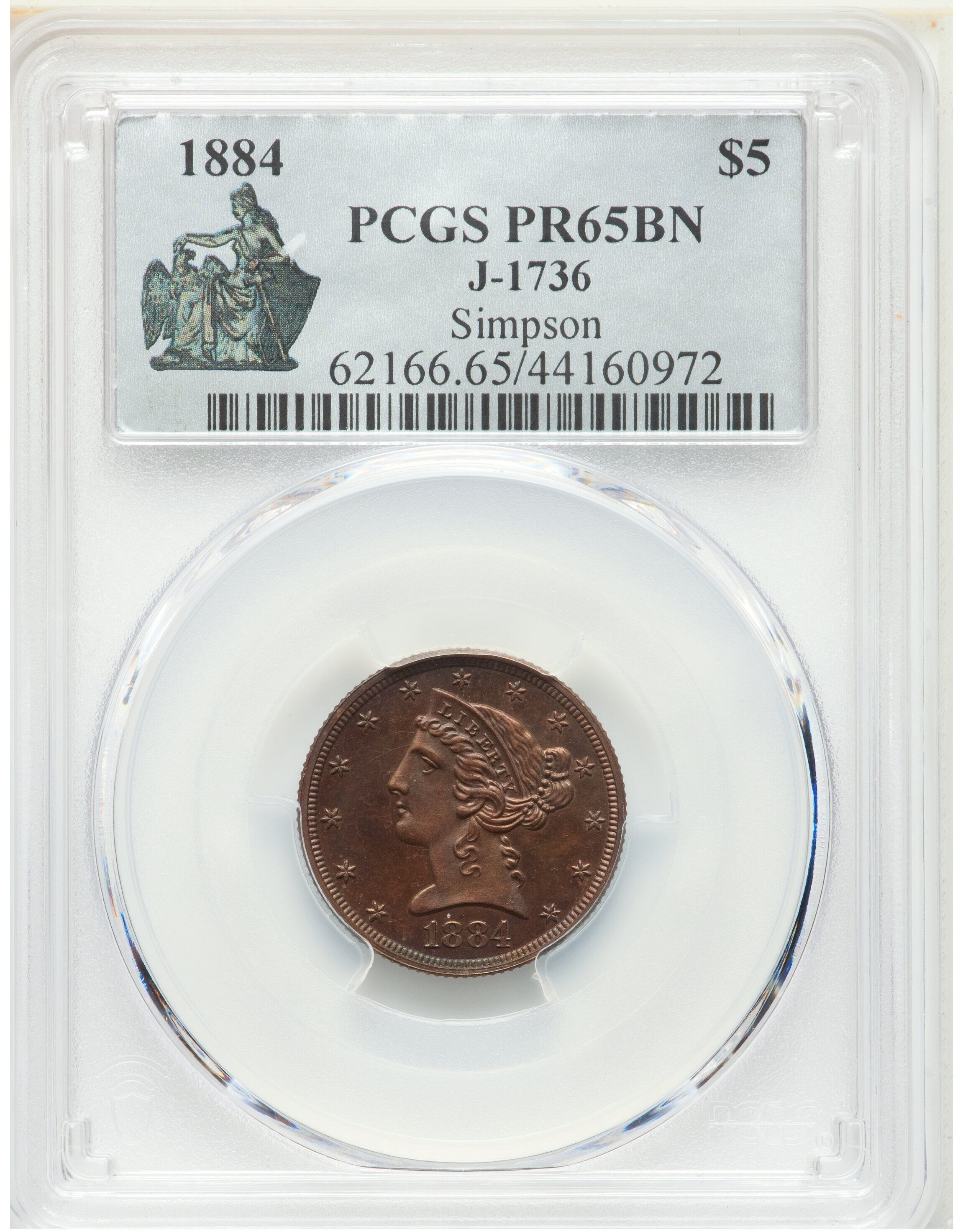 La moneda fue calificada como PR65BN debido a su buen estado de conservación y color