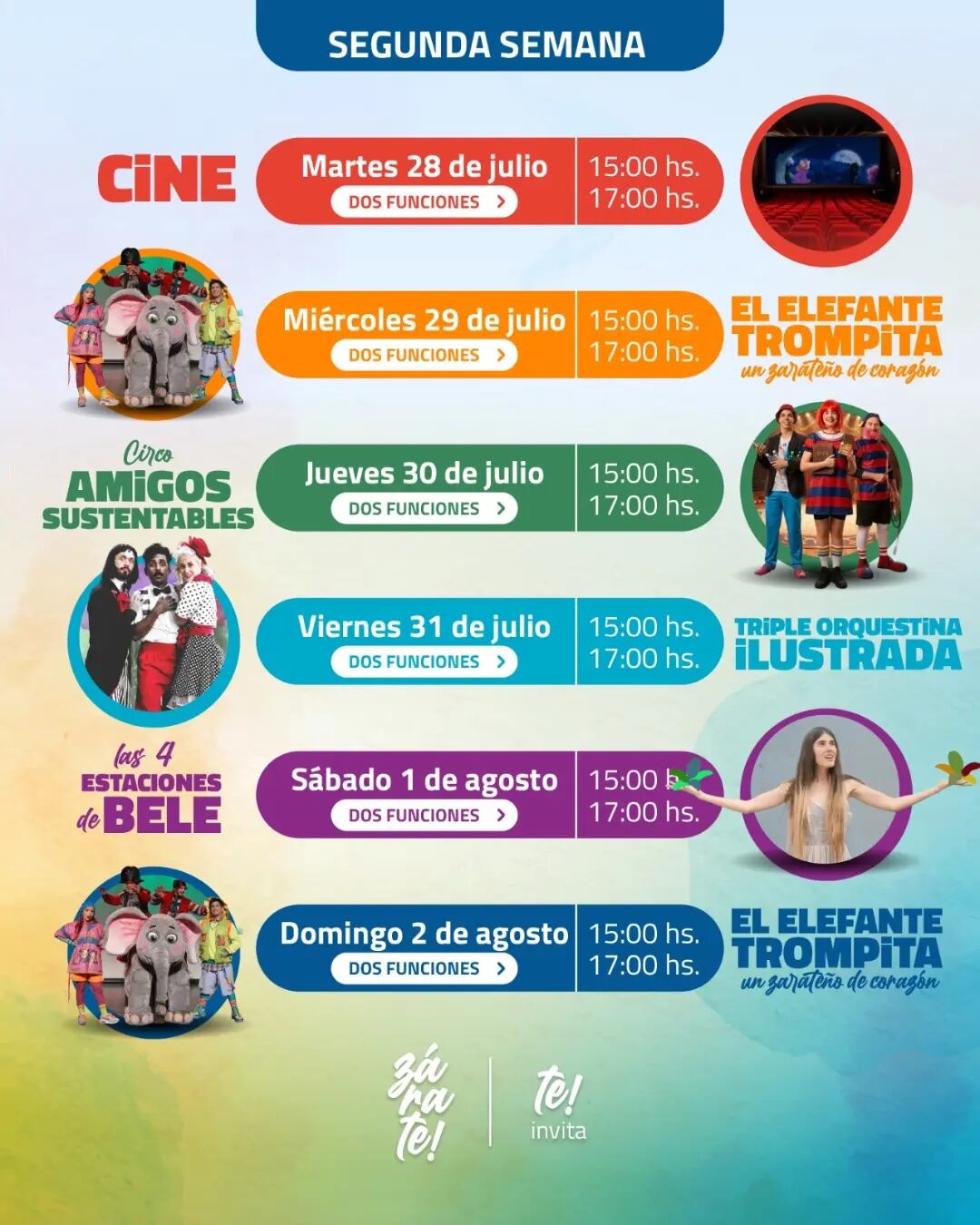 Actividades para la segunda semana de vacaciones de invierno en Zárate
