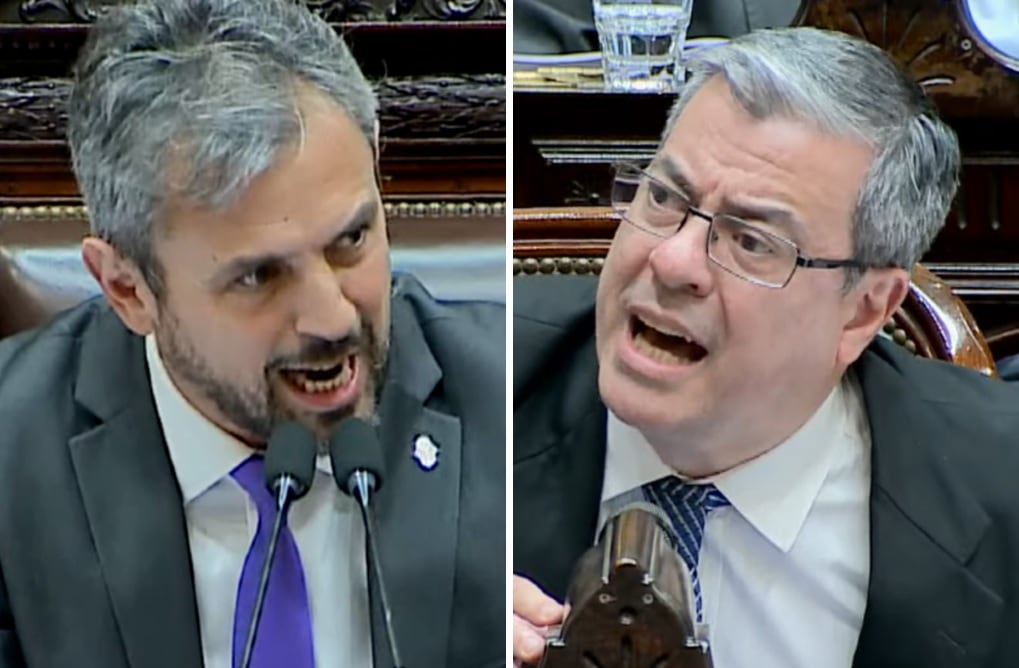 El presidente de la Cámara de Diputados, Martín Menem, protagonizó un fuerte cruce con el jefe del bloque de Unión por la Patria (UxP), Germán Martínez