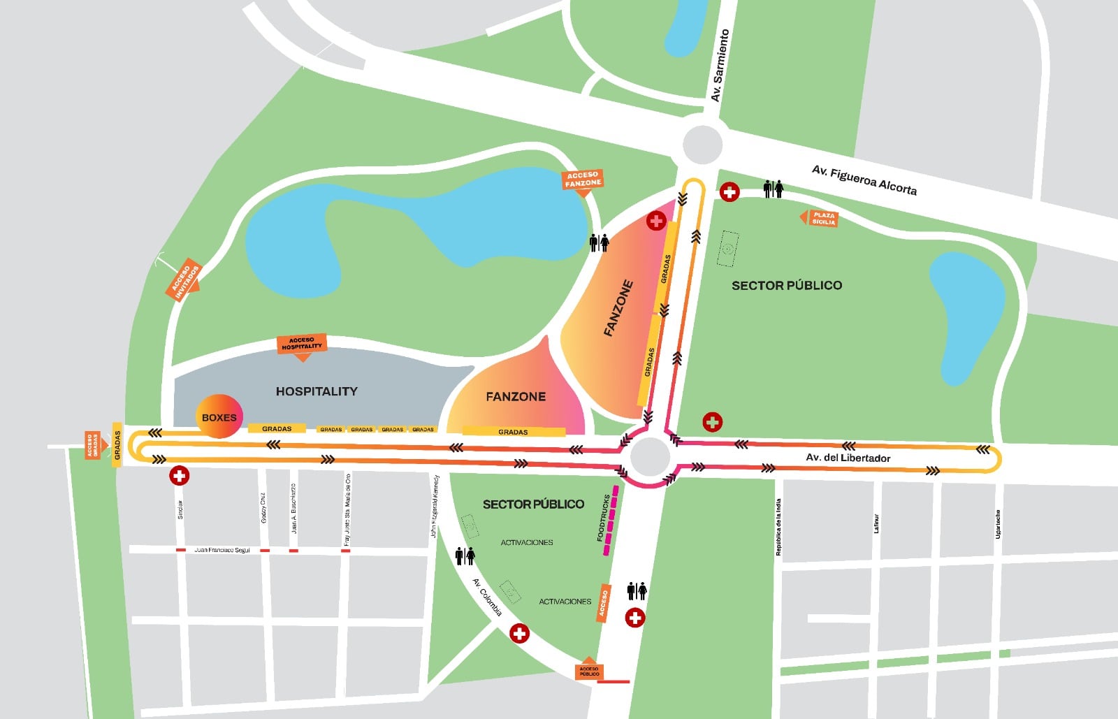 El circuito de la exhibición de Franco Colapinto