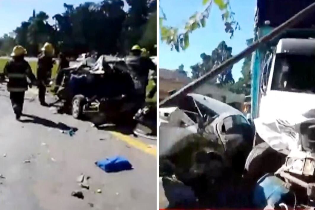 Tragedia en la Ruta 2: un camión intentó cruzar de carril, chocó contra varios autos y murió un hombre de 78 años