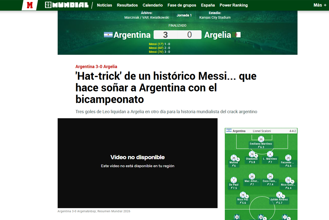 Las tapas del mundo tras el triunfo de Argentina vs Argelia