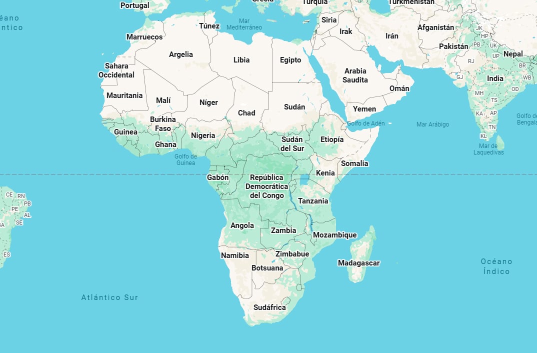 El mapa real del continente africano