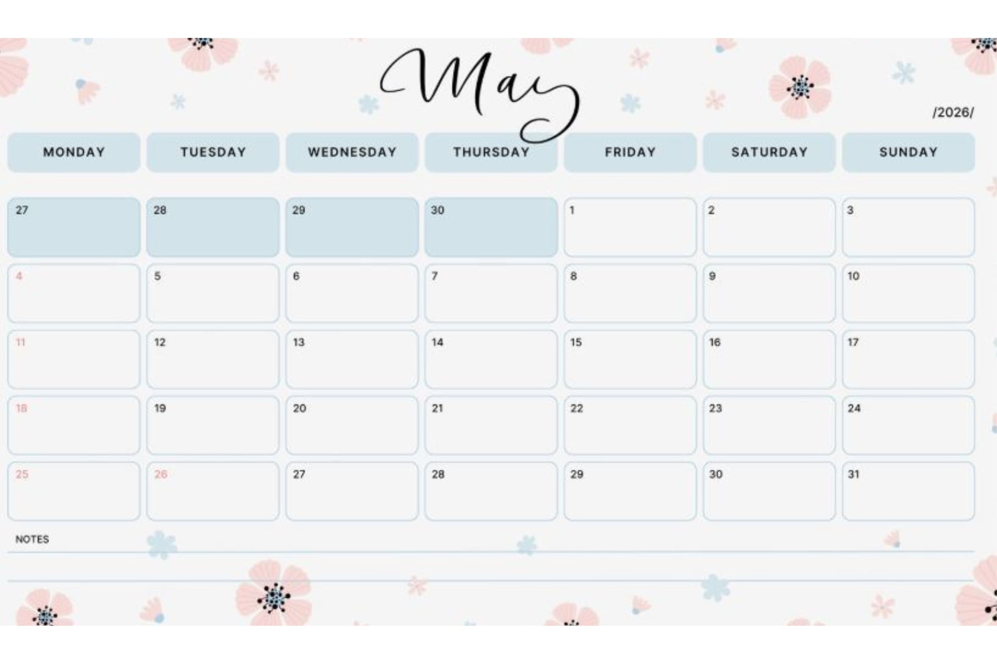 Otro calendario de mayo para tener a mano