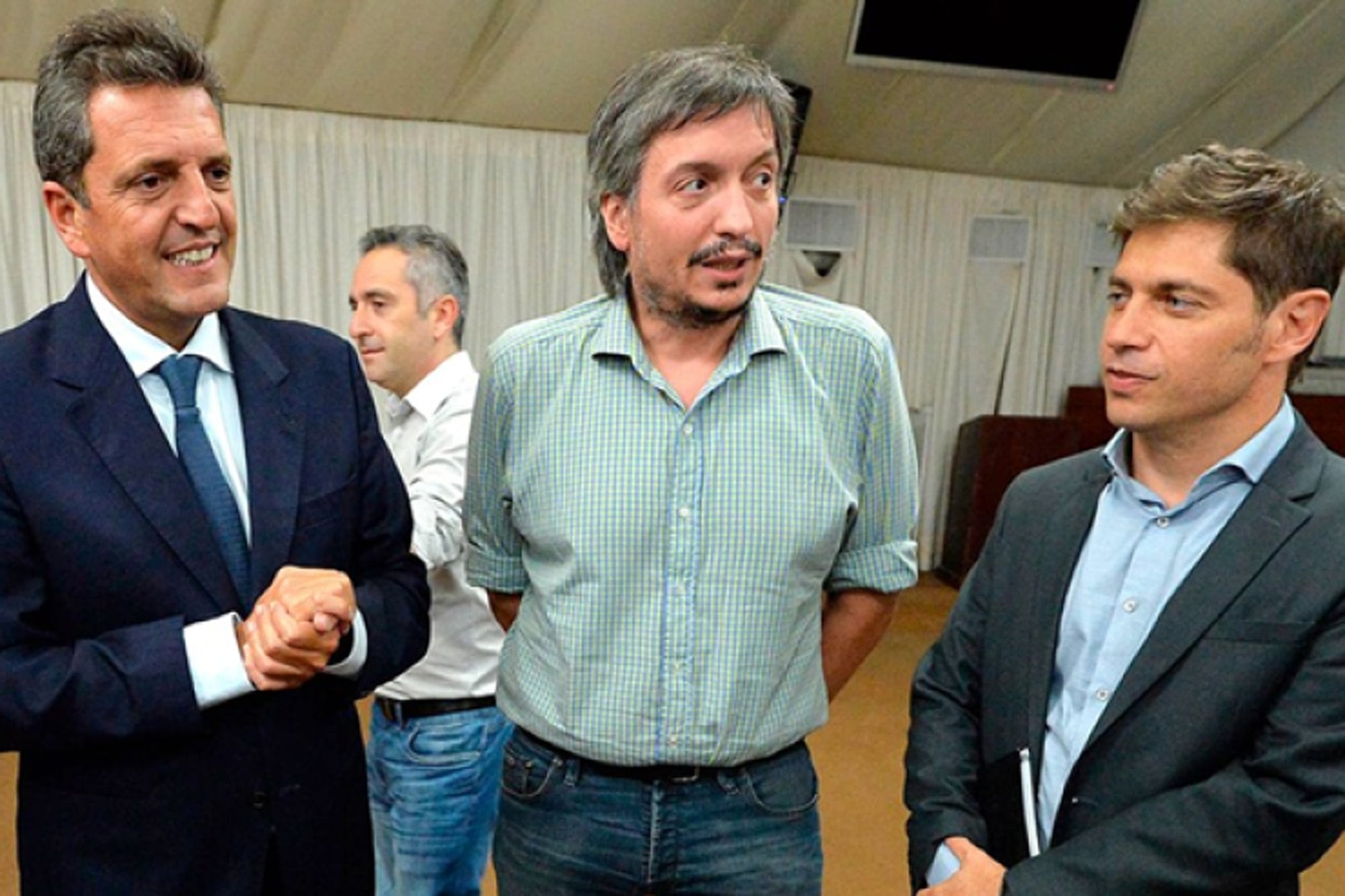 Sergio Massa, Máximo Kirchner y Axel Kicillof