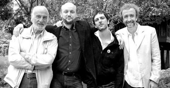 Juan José Campanella con los protagonistas de Vientos de Agua