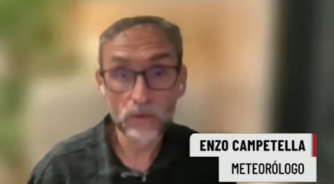 El meteorólogo Enzo Campetella, en diálogo con LN+